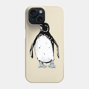 Galápagos Penguin pattern on bright orange Phone Case