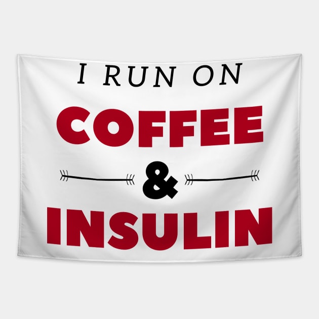 Diabetes and Coffee Cute Diabetics Gifts Insulin Tapestry by TheOptimizedCreative