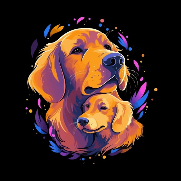 Golden Retriever Fathers Day by JH Mart