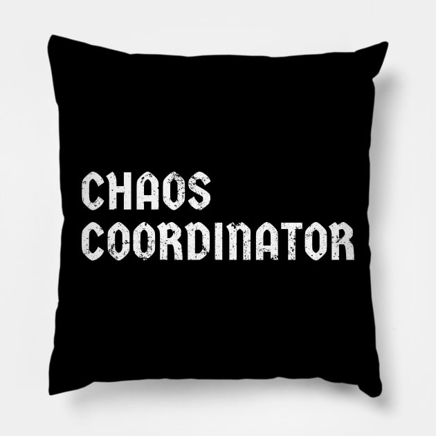 Chaos Coordinator - white grunge Pillow by SUMAMARU