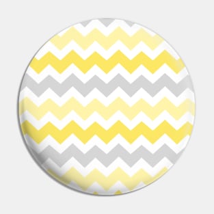 Yellow Grey Chevron Pattern Pin