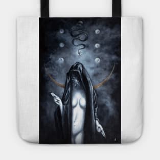 Body of Light painting, hooded person, moon, occultism, snake, tree of life, kabala, gothic art, satanism Tote