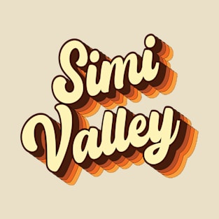 Retro 70s Groovy Calligraphy Simi Valley T-Shirt