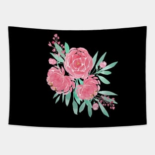 Watercolor peonies bouquet Tapestry