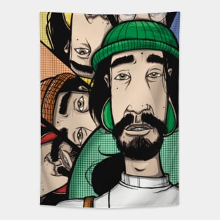 ROYGBIV Asian male character Tapestry