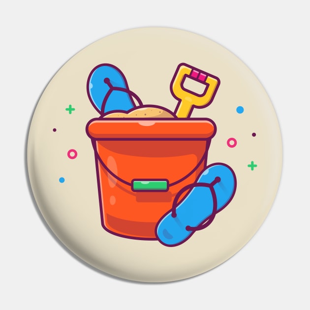 Bucket Sand With Sandals Cartoon Pin by Catalyst Labs