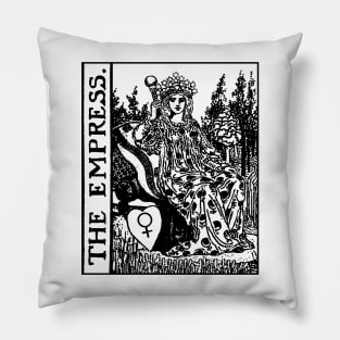 The Empress Tarot Card Black and White Pillow