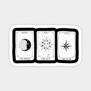 Tarot Cards - The Moon, Sun and Star Magnet