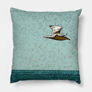 bird over the sea Pillow