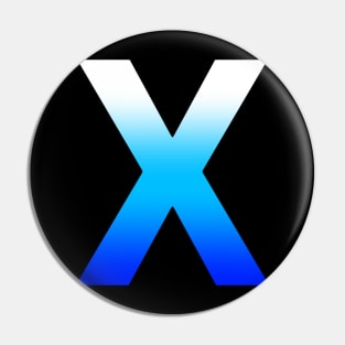 Blue Letter X Pin