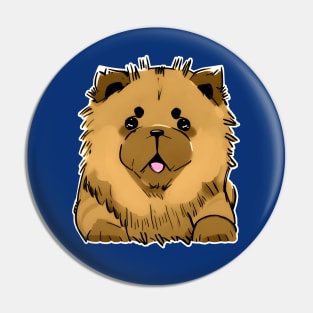 Cute Cartoon Chow Chow Digital Portrait (MD23Ar105b) Pin