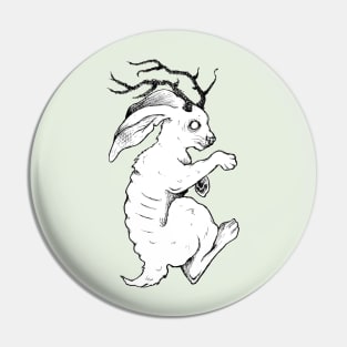 Ghost Jackalope Pin