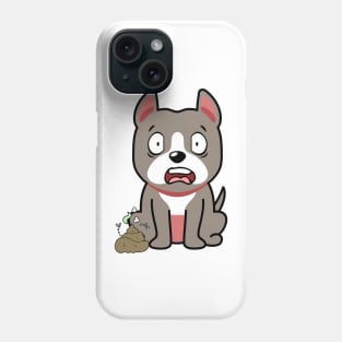 Funny grey dog smells stinky poo poo Phone Case