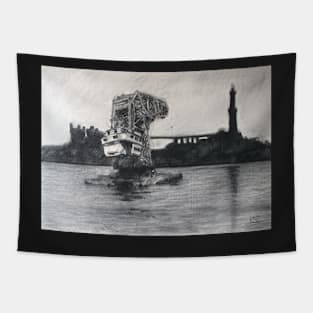 Old floating crane Tapestry