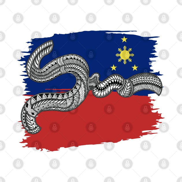 Philippine Flag Tribal line Art / Baybayin word NGA by Pirma Pinas