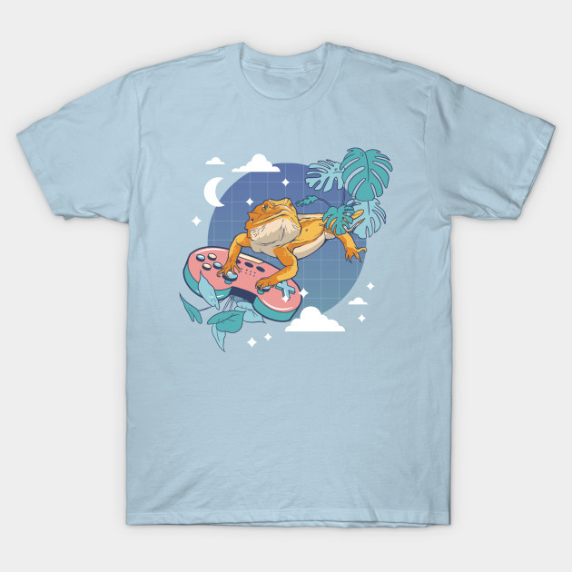 Discover Bearded Dragon Playing Video Game Retro Art - Bearded Dragons - T-Shirt