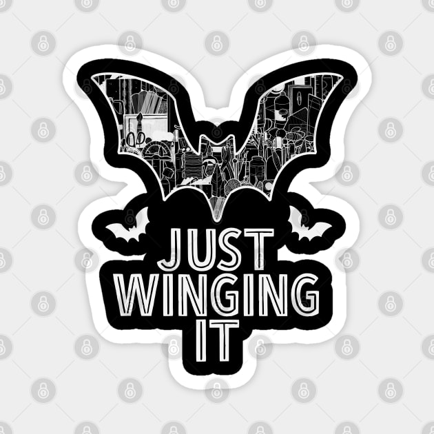 Just Winging It Bat Art Supply Magnet by The Craft ACE