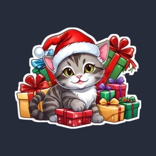 Cat christmas and gift christmas T-Shirt