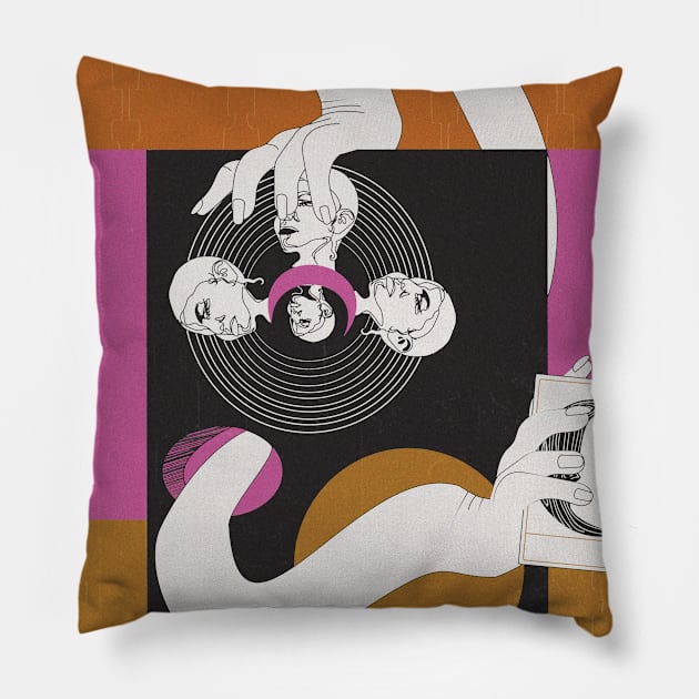 Twisted Humanz 60s psychedelic art Pillow by novisade