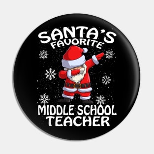 Santas Favorite Middle School Teacher Christmas Pin