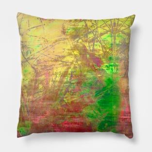 Orange and Red Grunge Textures Pillow