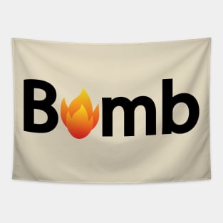 Bomb typographic logo design Tapestry