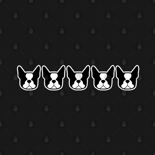 Boston Terrier dogs on the horizontal - black and white Bostons - boston terriers by smooshfaceutd