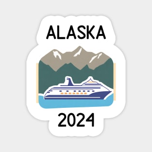 Cruise Alaska 2024 with mountains Magnet