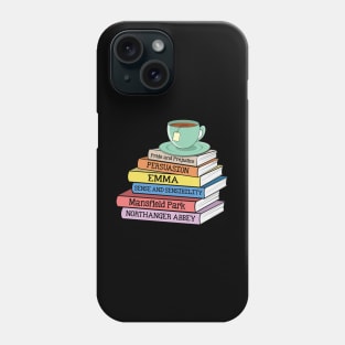 Jane Austen Books and Tea Funny Book Lover Phone Case