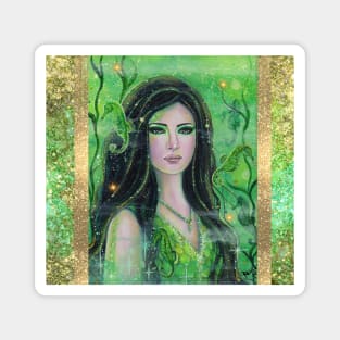 Peridot green mermaid by Renee Lavoie Magnet