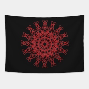 Red Mandala 003 Tapestry