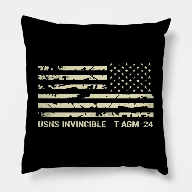 USNS Invincible Pillow by Jared S Davies