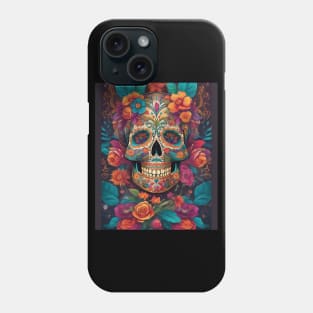 Vibrant Mexican Celebration: Sugar Skull Art Phone Case