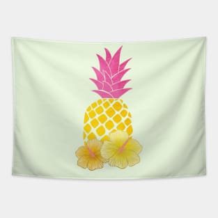 Pineapple and Hibiscus Vibes Tapestry