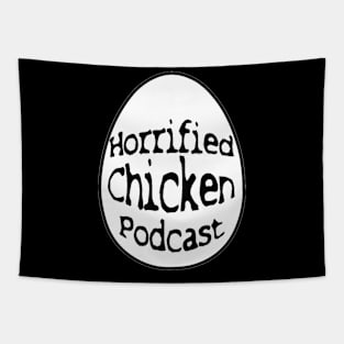 Horrified Chicken egg logo Tapestry