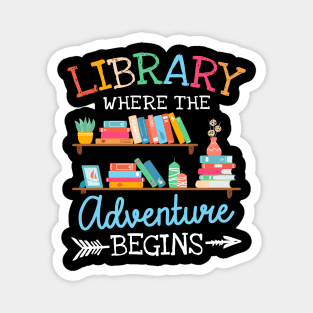 Library Where The Adventure Begins Magnet