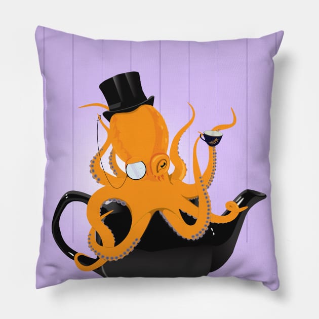 Oc-tea-pus Pillow by PixelGum