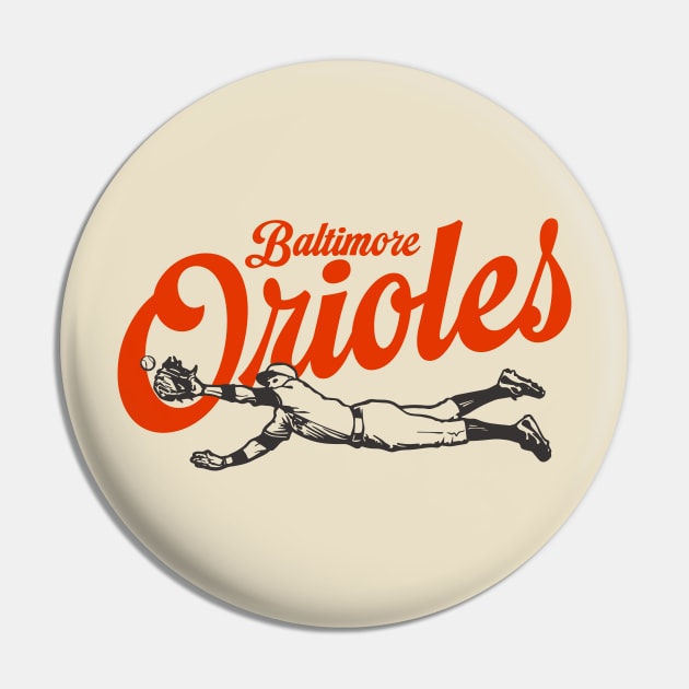 Diving Orioles Pin by Throwzack