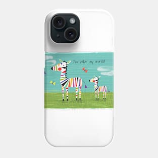 Rainbow zebras Phone Case