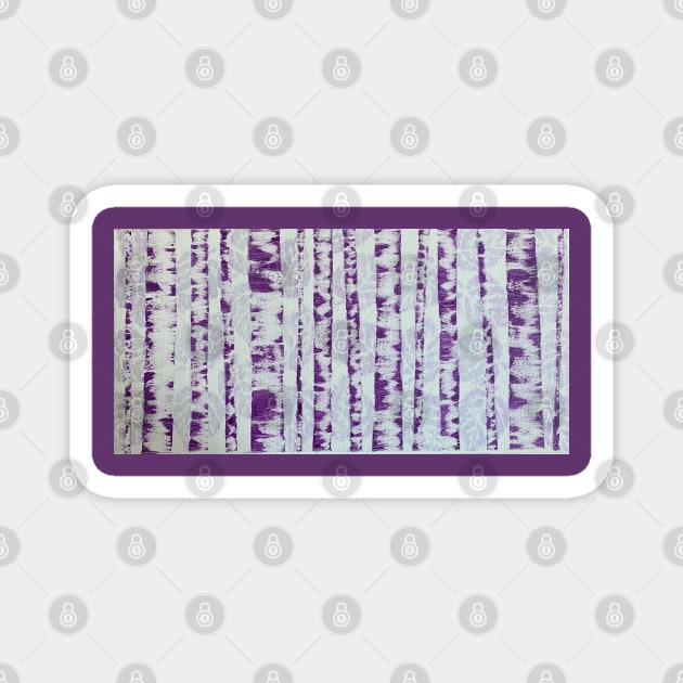 Purple Birch Trees on Leaf Background Magnet by J&S mason