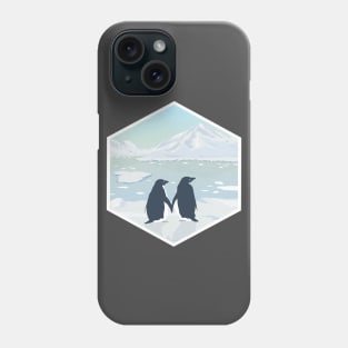 couple penguin in snowy mountain Phone Case