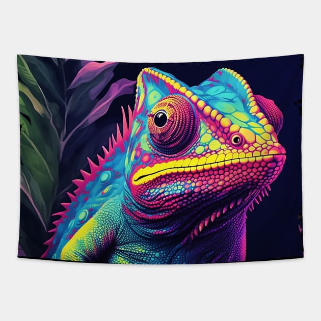 Colorful Chameleon Tapestry by DavidLoblaw