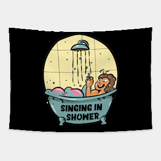 Singing in shower Tapestry