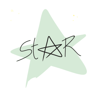 a star with typography T-Shirt