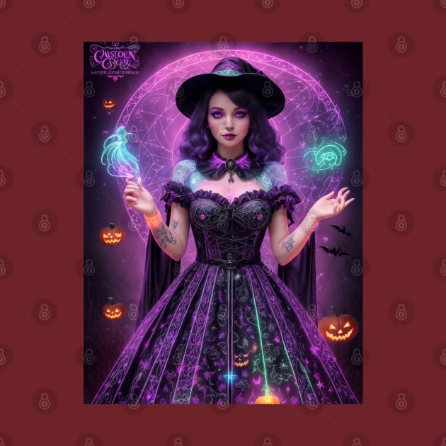 Halloween Spooky Neon Black Magic Witch by TrendyTees