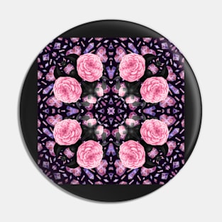 Crystal Hearts and Flowers Valentines Kaleidoscope pattern (Seamless) 12 Pin