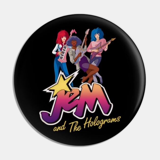 Jem and the holograms t-shirt Pin by Bengkok store