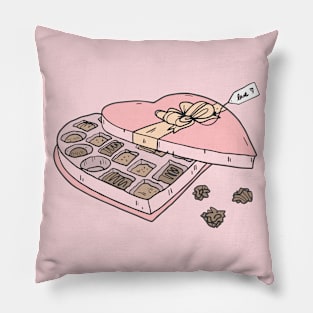 Valentines Heart-Shaped Box of Chocolates Pillow