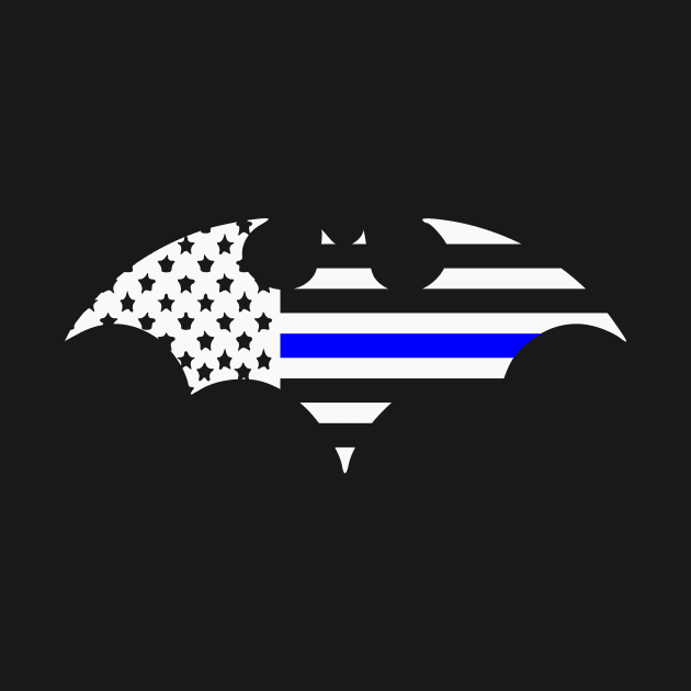 Thin Blue Line American Bat Flag by LaurenElin