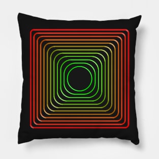 Rounded squares in red and green Pillow